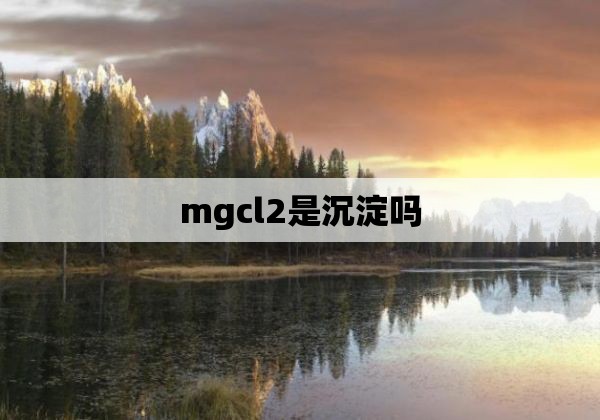 mgcl2是沉淀吗