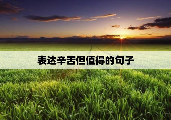 表达辛苦但值得的句子