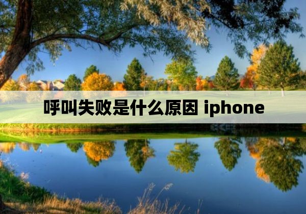 呼叫失败是什么原因 iphone