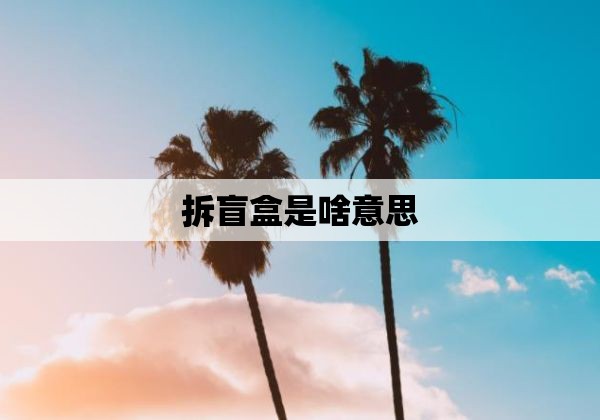 拆盲盒是啥意思