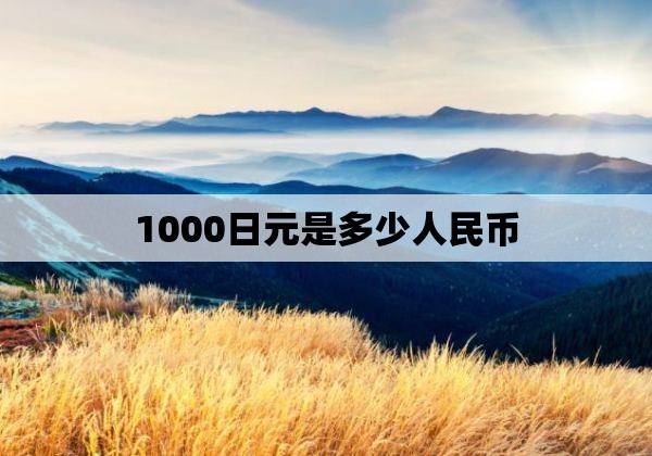 1000日元是多少人民币