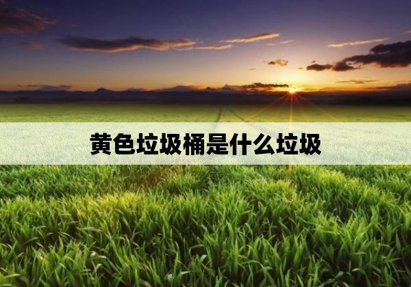 黄色垃圾桶是什么垃圾