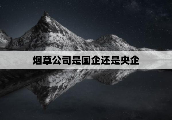 烟草公司是国企还是央企