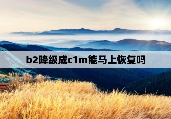 b2降级成c1m能马上恢复吗