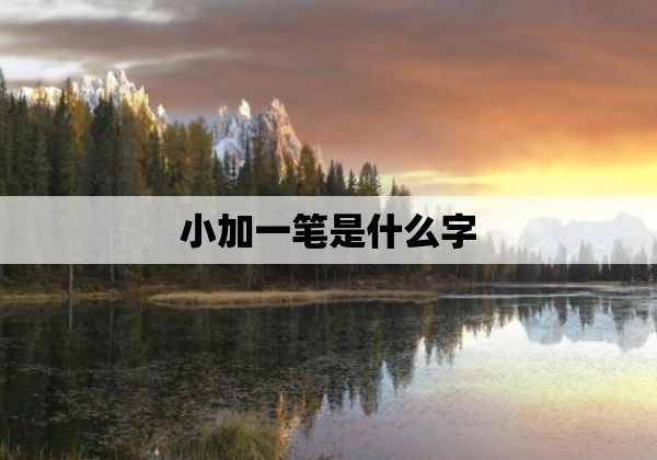 小加一笔是什么字