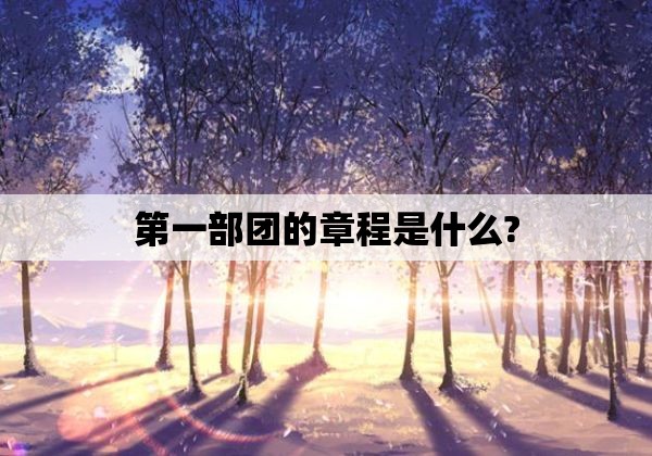 第一部团的章程是什么?