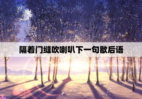 隔着门缝吹喇叭下一句歇后语