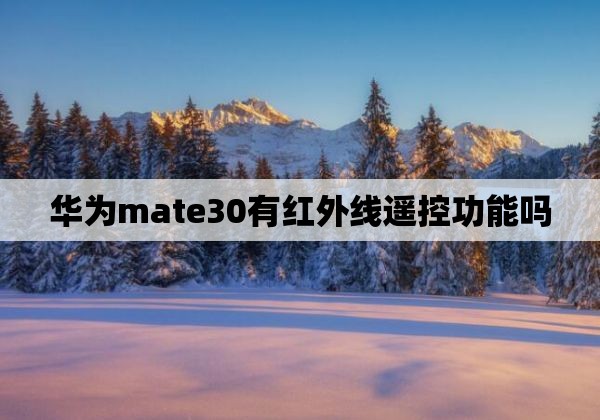 华为mate30有红外线遥控功能吗