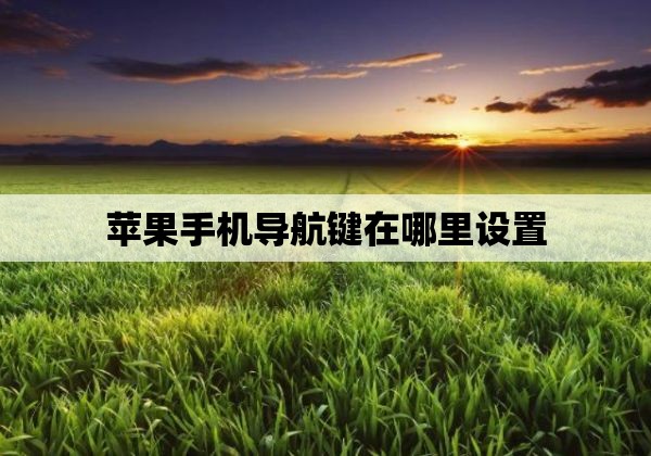 苹果手机导航键在哪里设置