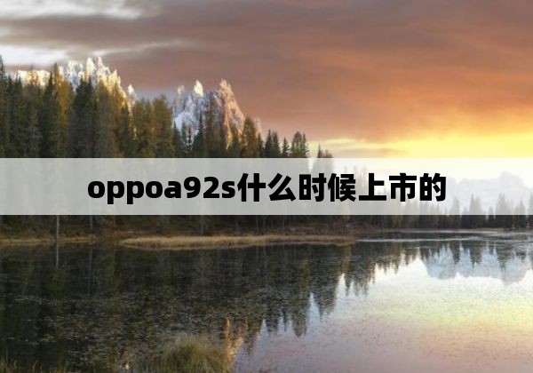 oppoa92s什么时候上市的