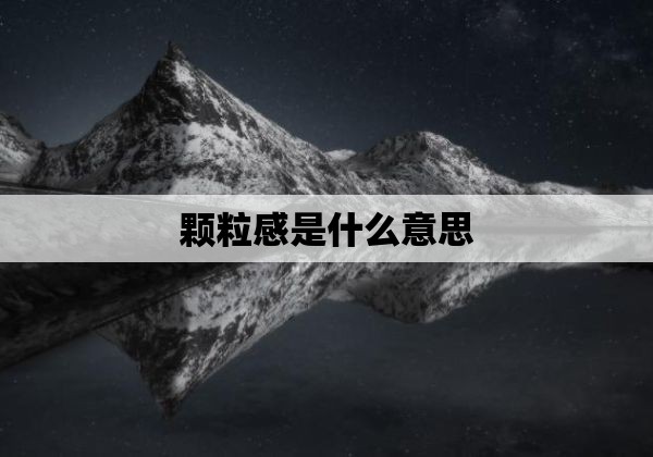 颗粒感是什么意思