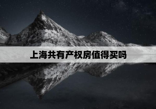 上海共有产权房值得买吗