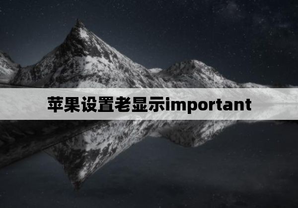 苹果设置老显示important