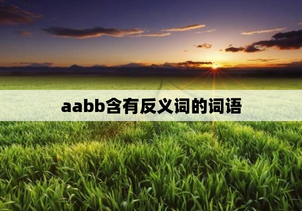 aabb含有反义词的词语