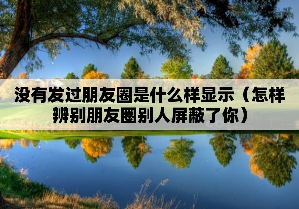 没有发过朋友圈是什么样显示（怎样辨别朋友圈别人屏蔽了你）