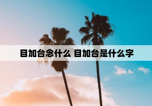 目加台念什么 目加台是什么字