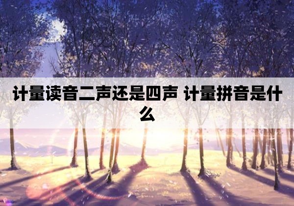 计量读音二声还是四声 计量拼音是什么