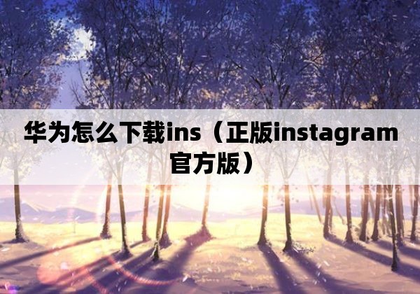 华为怎么下载ins（正版instagram官方版）