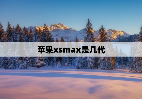 苹果xsmax是几代