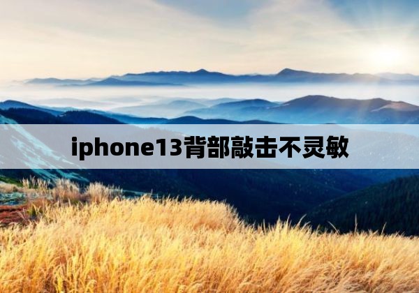 iphone13背部敲击不灵敏