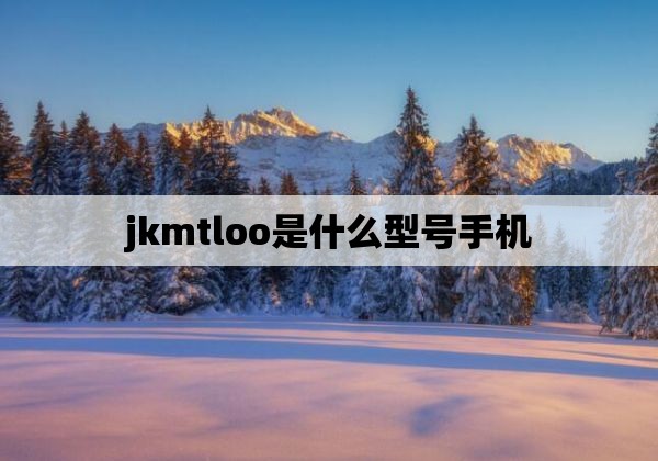 jkmtloo是什么型号手机